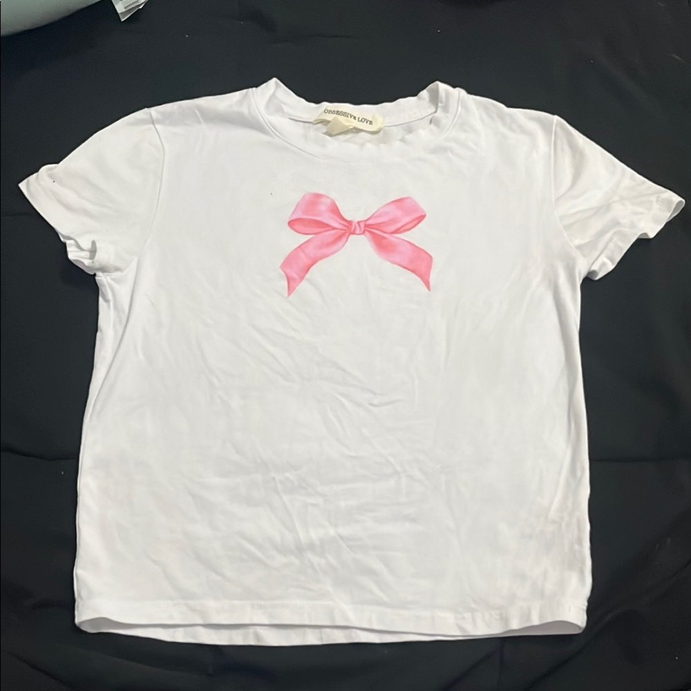 Pink Bow Short Sleeve Shirt